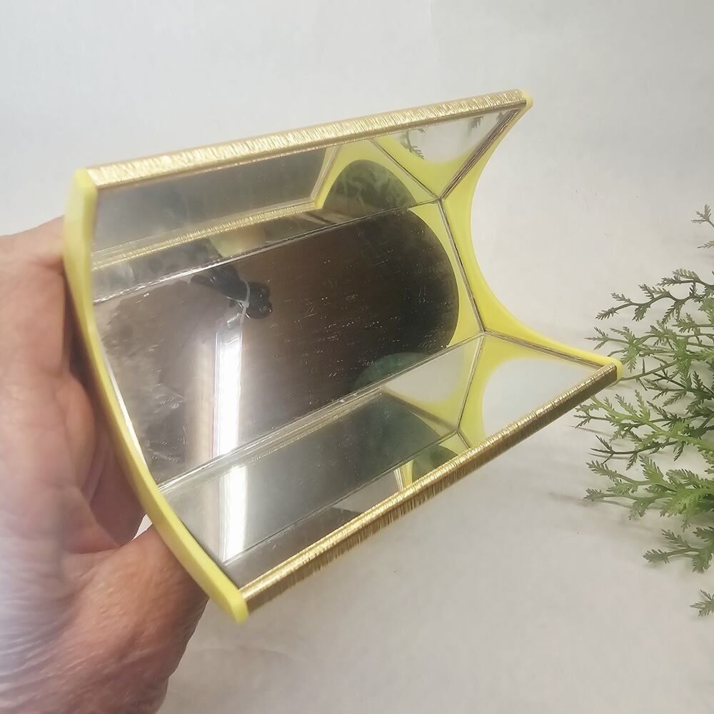 Vintage 70s The Mini L'meer Multi Angle Eye Make Up Hand Mirror Adjustable Retro